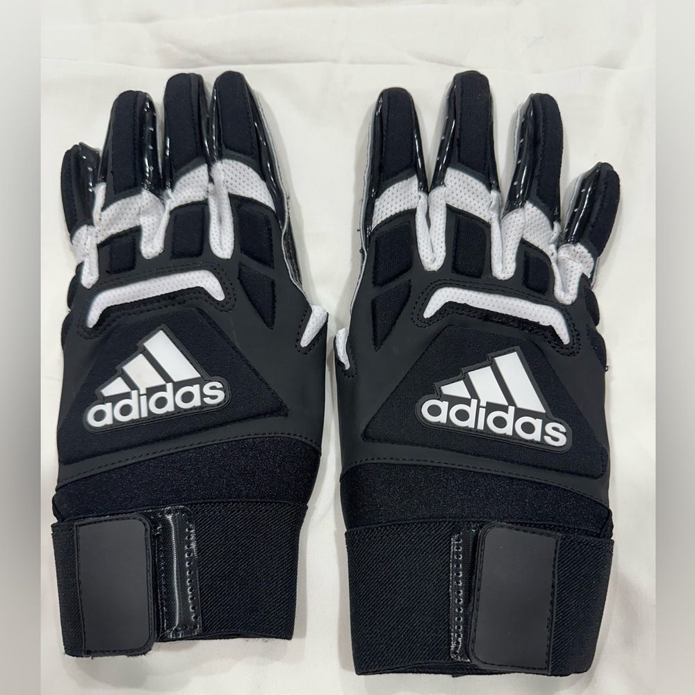 Youth Adidas Black and White Batting Gloves